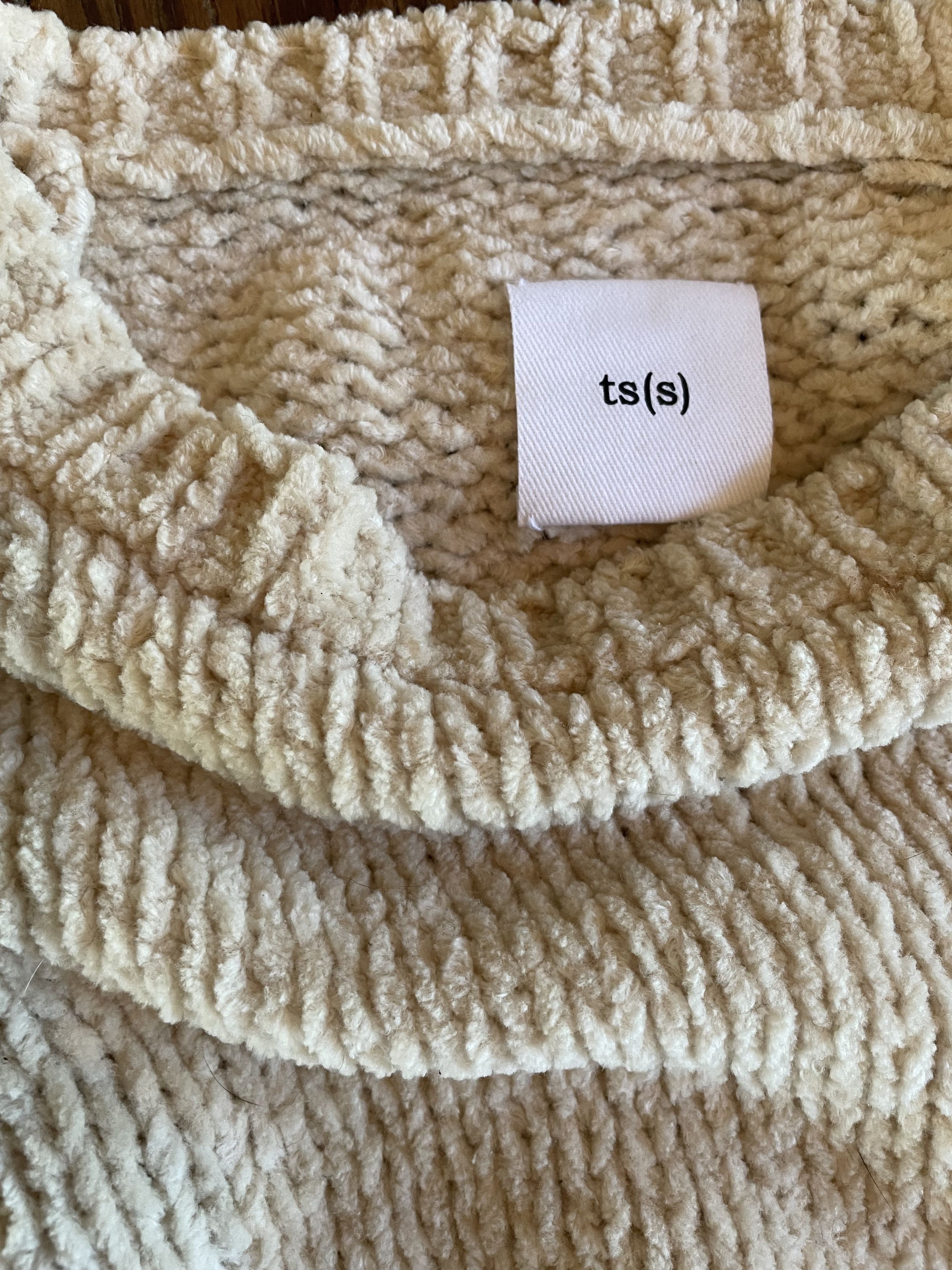 Ts(S) Ecru Handknit Cotton Chenille Sweater Size US M / EU 48-50 / 2 - 3 Thumbnail