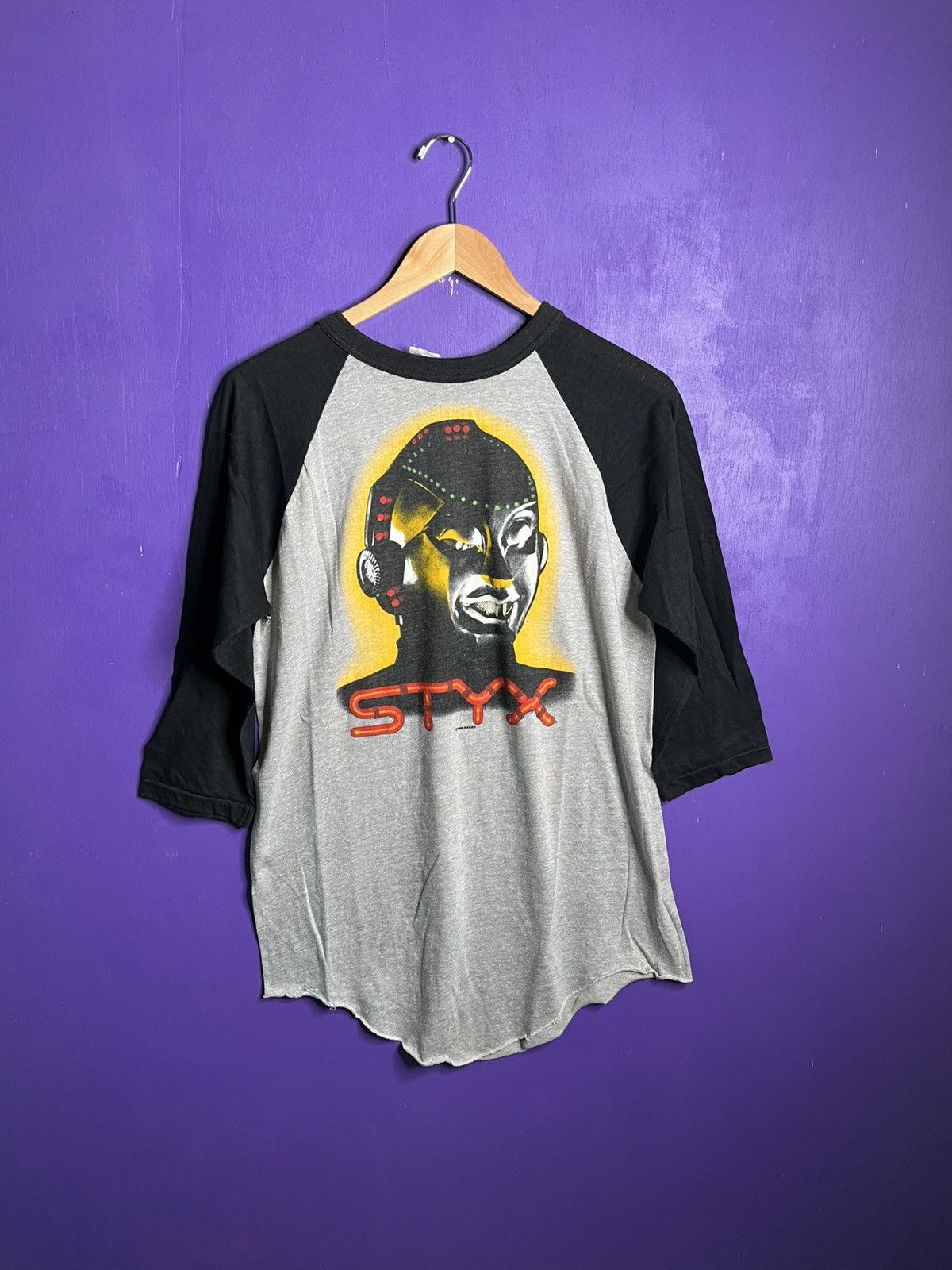 Band Tees × Vintage Vintage 1983 Styx metal head tour raglan t-shirt Size US L / EU 52-54 / 3 - 1 Thumbnail