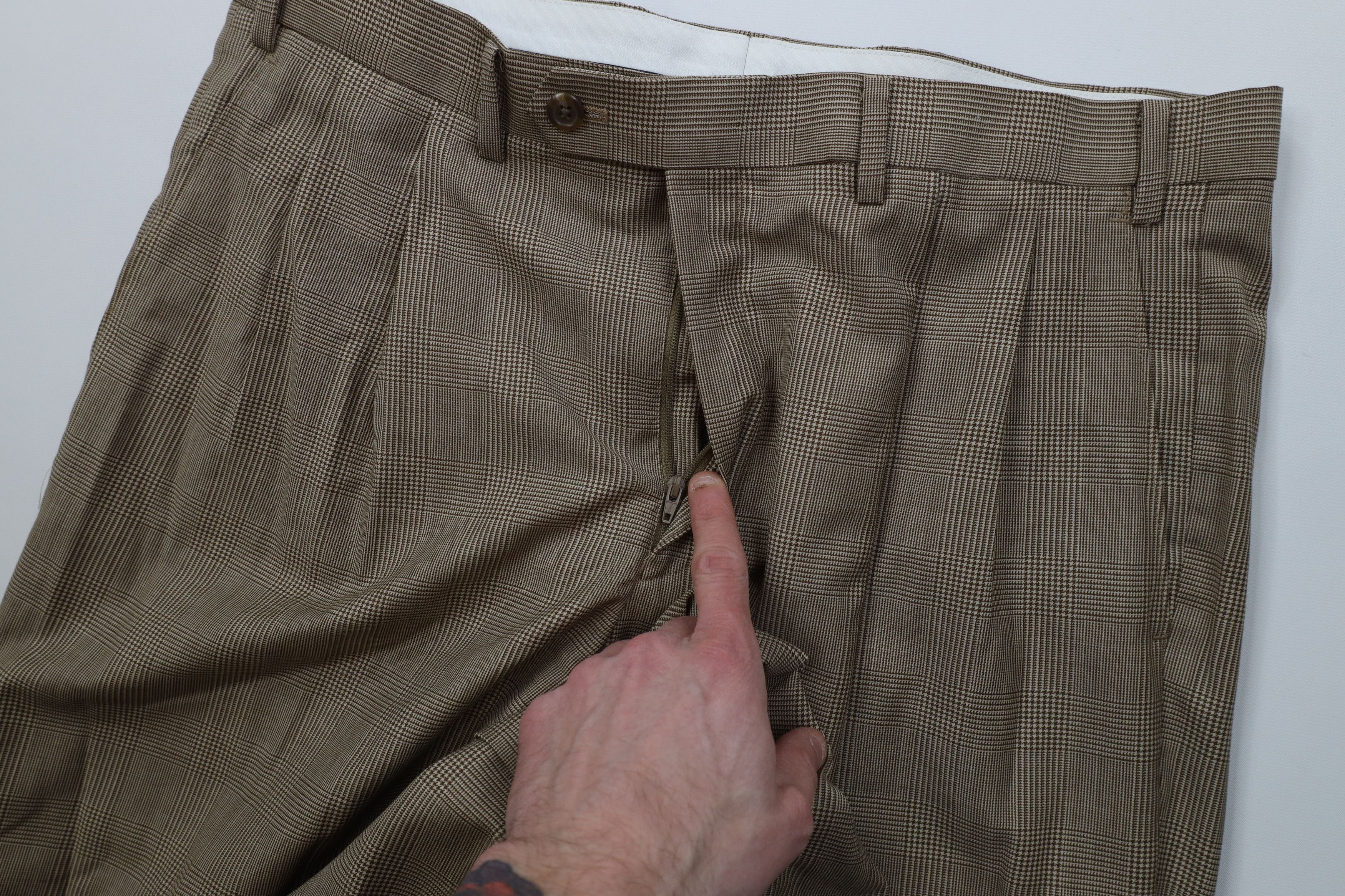Ralph Lauren Vintage 90s Ralph Lauren Houndstooth Wide Leg Chino Pants Size US 36 / EU 52 - 8 Thumbnail
