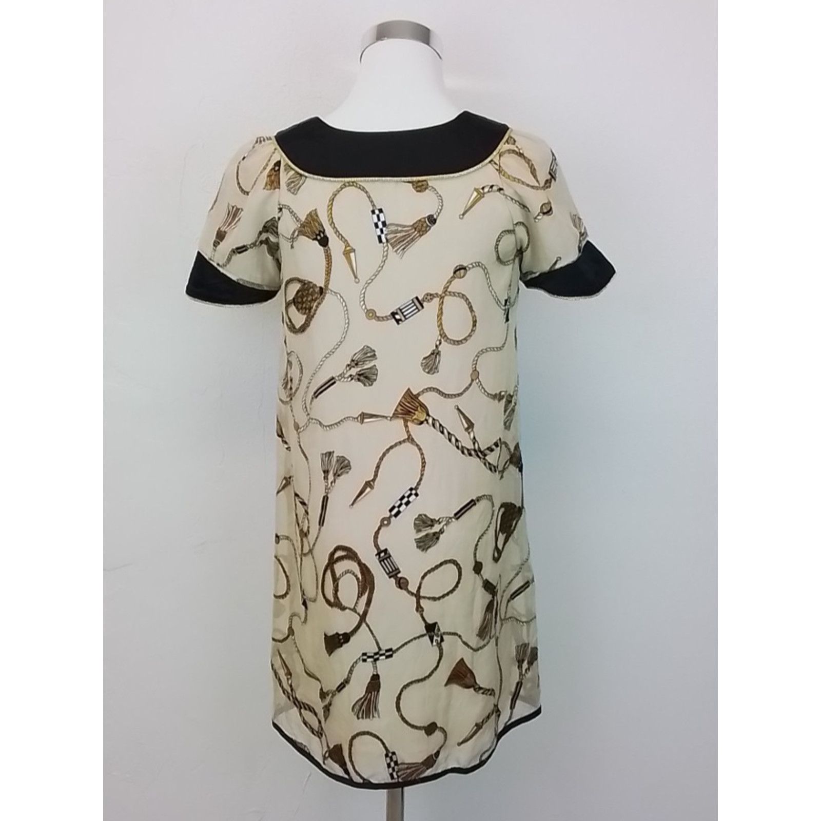 Other Voom by Joy Han Silk Dress Women's S Brown Graphic Print Size S / US 4 / IT 40 - 3 Thumbnail