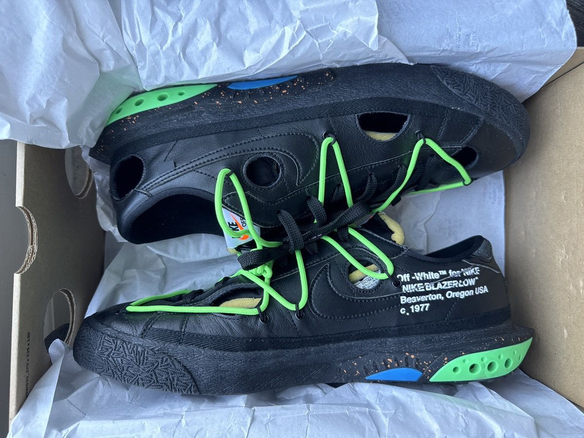 Nike × Off-White Off White x Blazer Low Black Electro Green Size US 14 / EU 47 - 5 Thumbnail