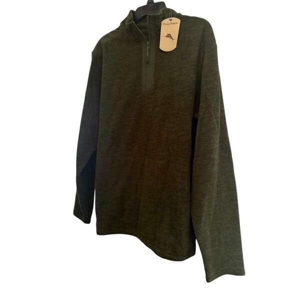 Tommy Bahama Tommy Bahama Mens Green Half Zip Pockets Arch Cape Knit Pull Size US L / EU 52-54 / 3 - 4 Thumbnail