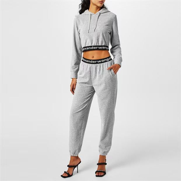 Alexander Wang o1g2r1mq0824 Logo Band Sweatpants in Grey Size 27" / US 4 / IT 40 - 6 Thumbnail
