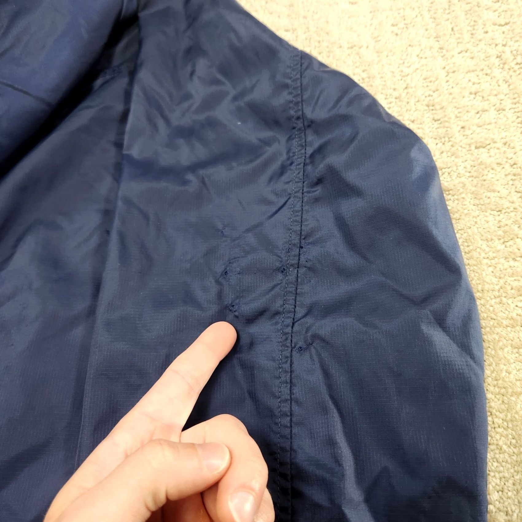 Vintage ll bean Jacket Windbreaker Mens Medium Ripstop Nylon Blue Pullover 1/4 Zip Size M / US 6-8 / IT 42-44 - 3 Thumbnail