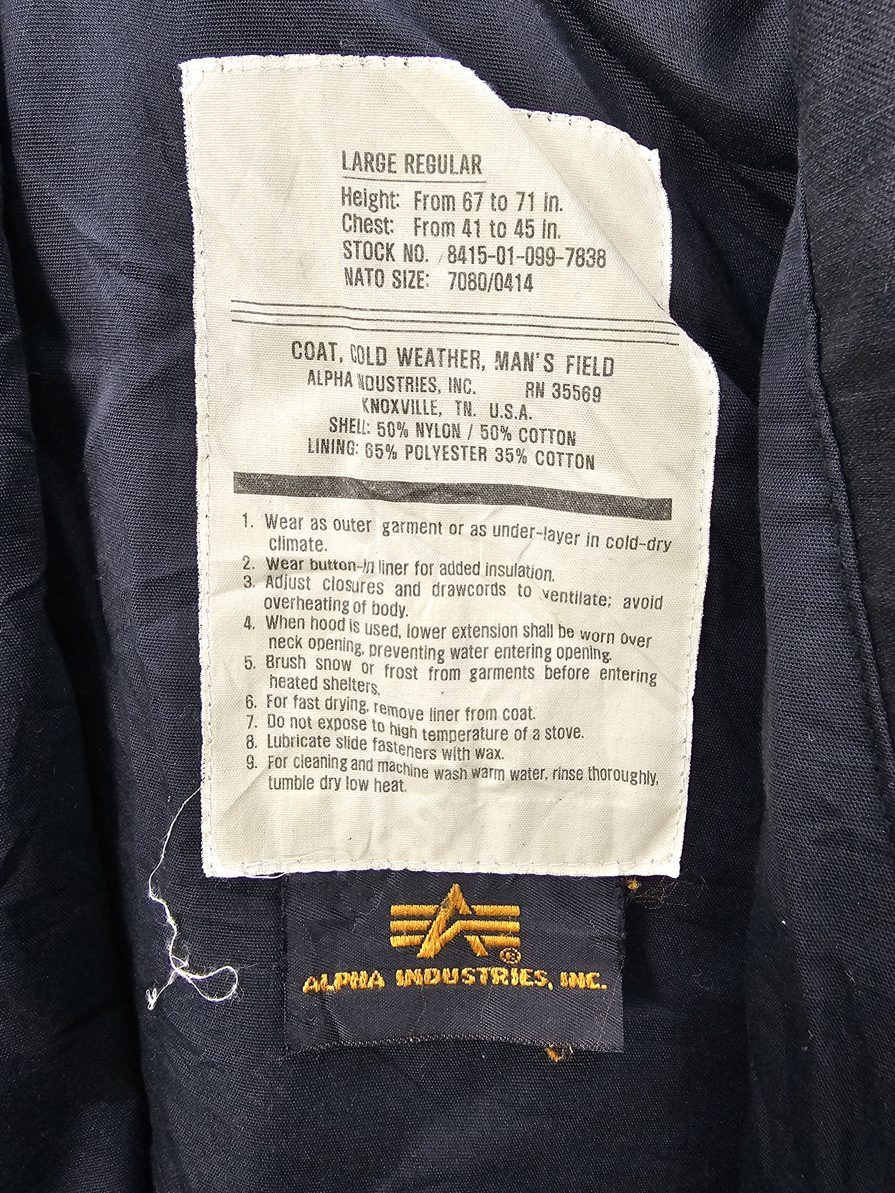 Alpha Industries ALPHA INDUSTRIES Multi Pocket Military Parka Jacket J0109 Size US L / EU 52-54 / 3 - 15 Thumbnail