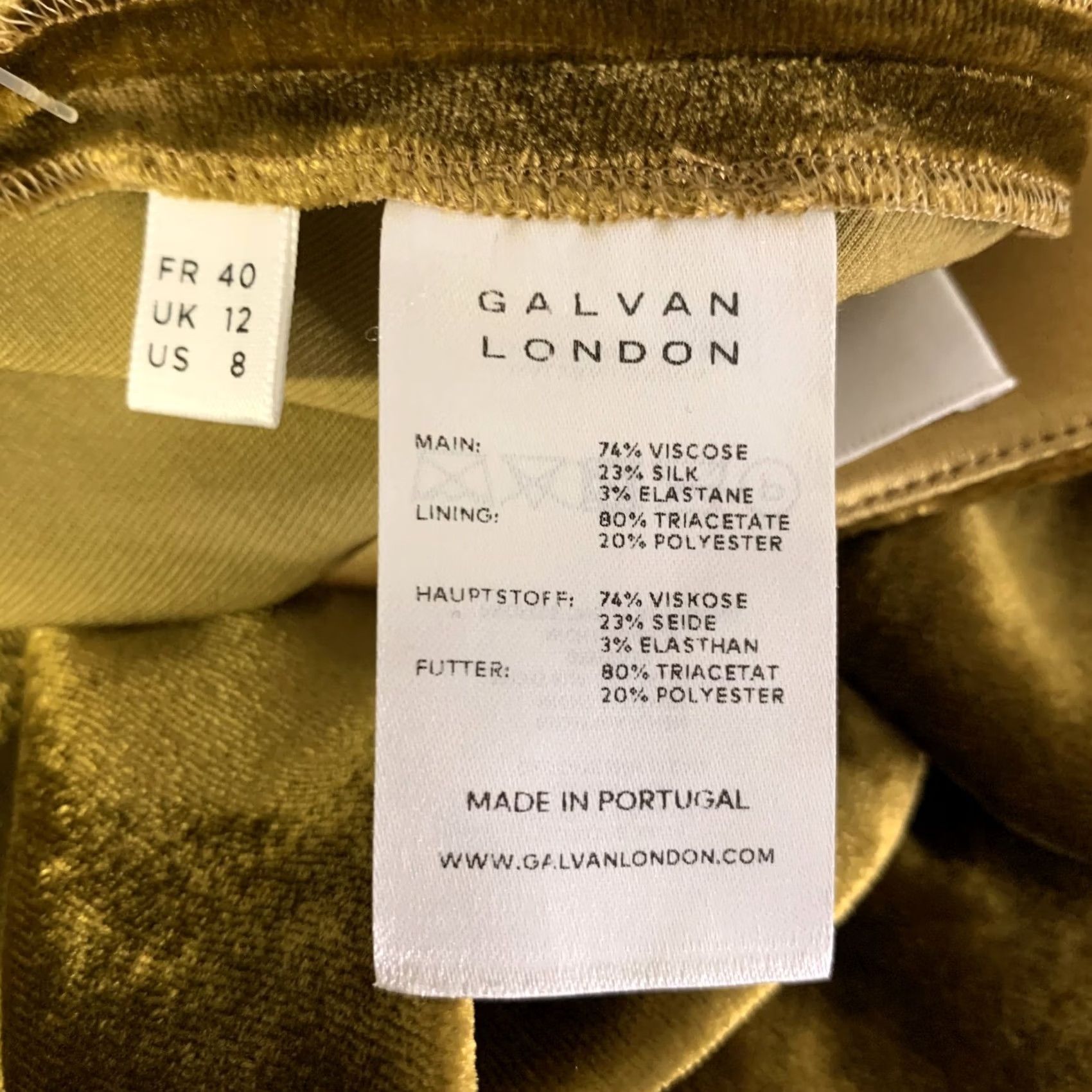 Vintage GALVAN LONDON Gold Viscose Blend Palazzo Pants Size 8 Women Size 30" / US 8 / IT 44 - 5 Thumbnail
