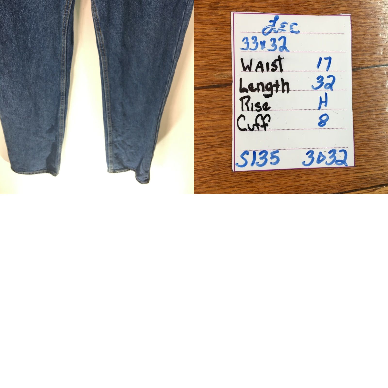 Lee Lee Jeans Men’s Casual Regular Mid Rise Denim Blue Straight 33X32 Size Blue 5-Pocket Belt Loops USA Mens Jeans Size US 34 / EU 50 - 8 Thumbnail