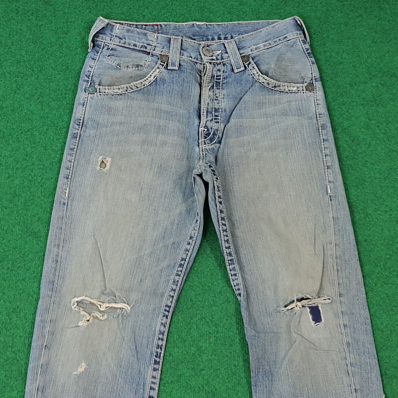 True Religion Vintage True Religion Marco Big T Distressed Jeans C272N13 Size US 33 - 6 Thumbnail