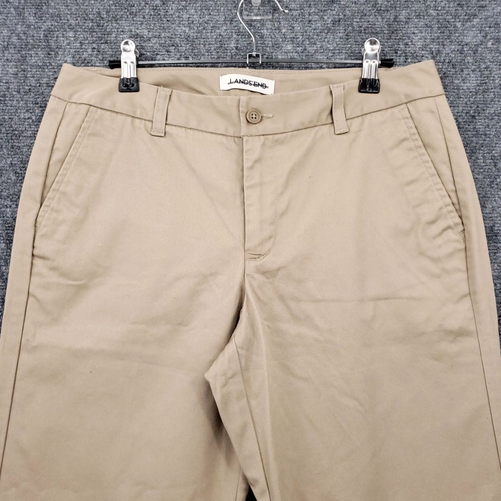 Lands' End Lands' End Pants Womens 6 Tall Chino Straight Flat Front Casual Beige Size 28" / US 6 / IT 42 - 6 Thumbnail