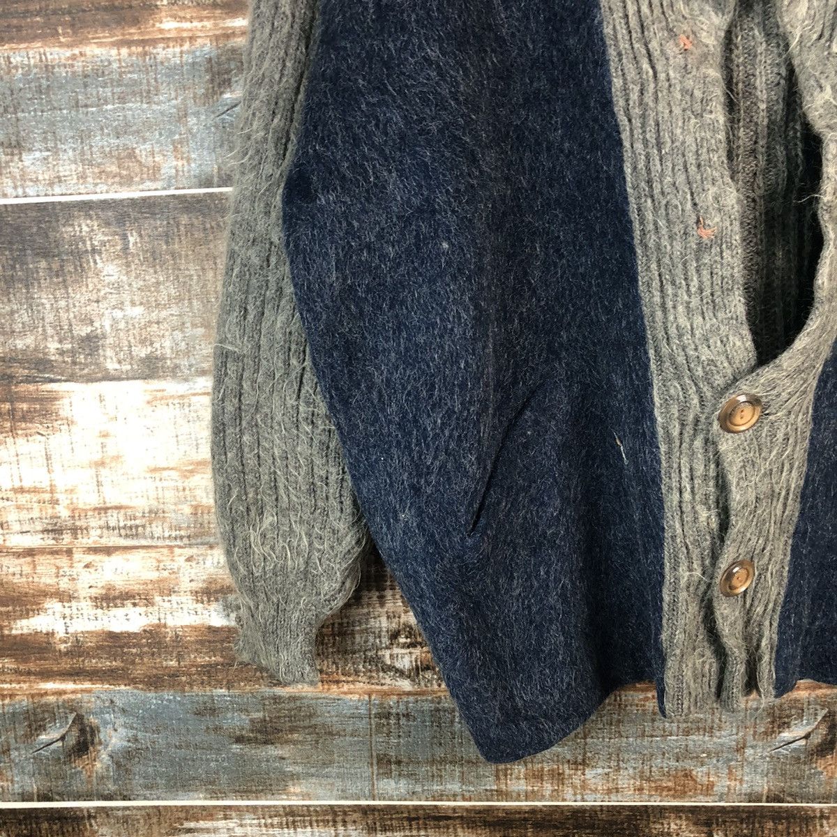 Homespun Knitwear Japanese Brand Grey Cardigan Knitwear #A2007 Size US L / EU 52-54 / 3 - 7 Thumbnail