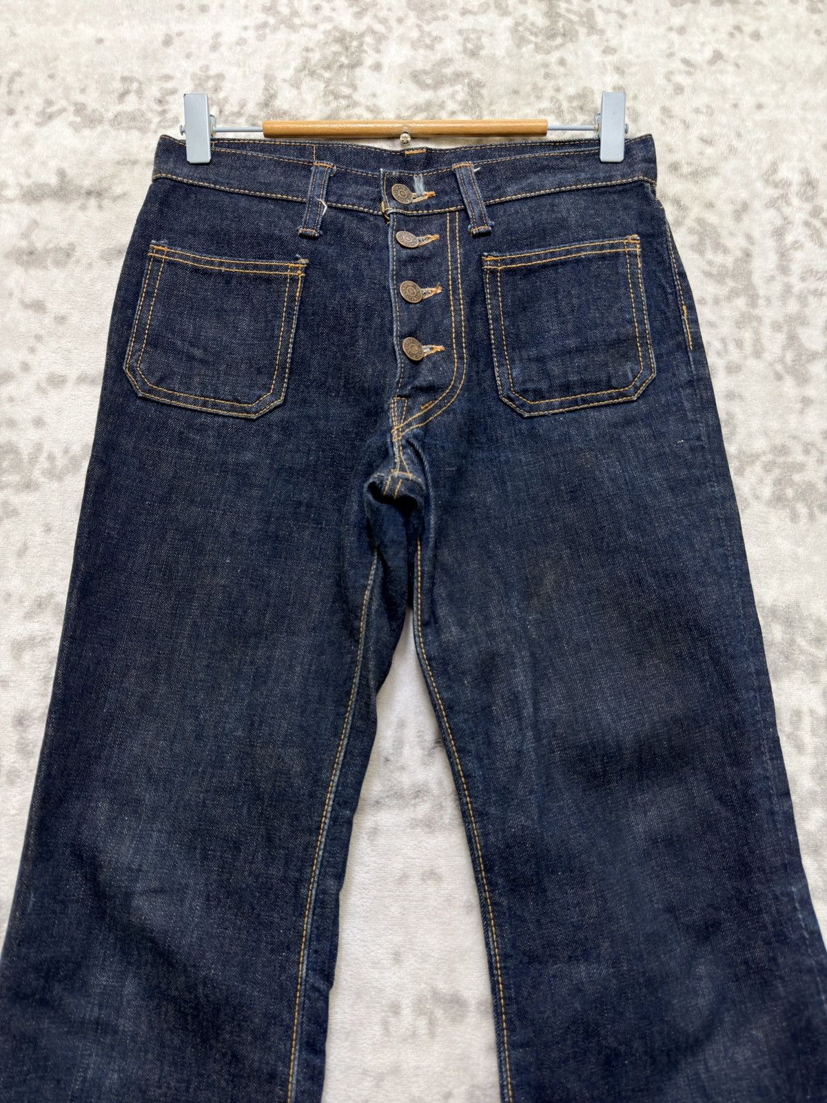 Vintage Vintage Big Stone LOT M508 Flared Bush Bell Bottom Denim Size US 27 - 3 Thumbnail