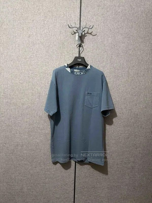 Dior Dior Blue Cotton Embroidered Logo T-Shirt . Size US M / EU 48-50 / 2 - 1 Thumbnail