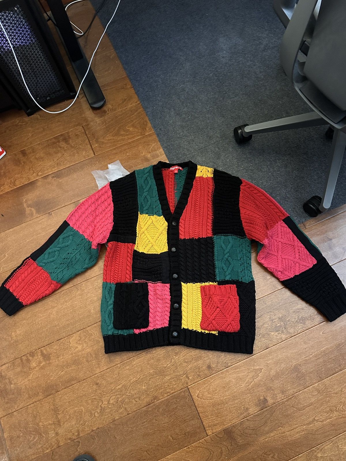 Supreme Supreme patchwork cable knit cardigan Size US M / EU 48-50 / 2 - 1 Thumbnail