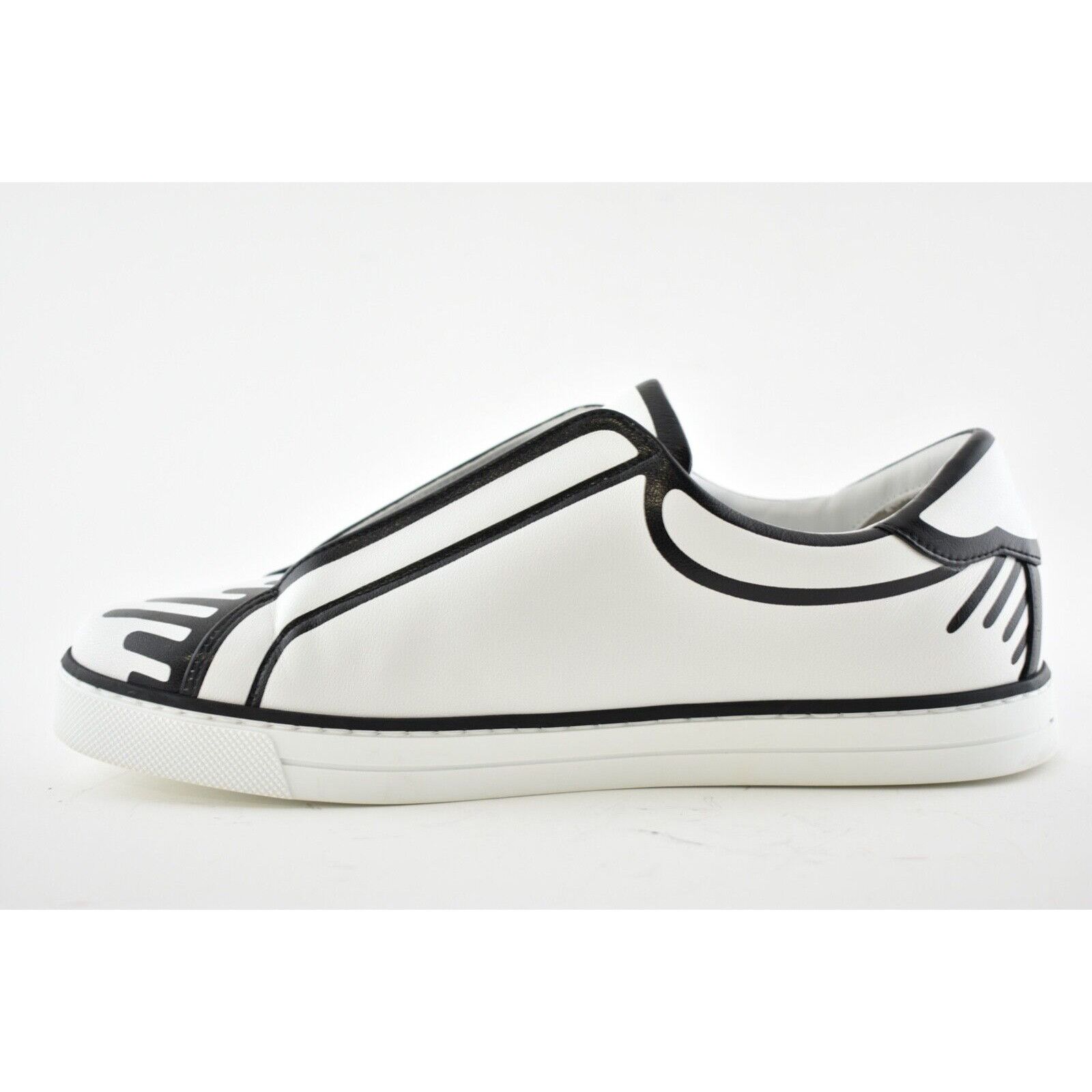 Fendi Fendi Joshua Vides Black White Leather Top Slip On Sneaker Size US 7 / IT 37 - 8 Thumbnail