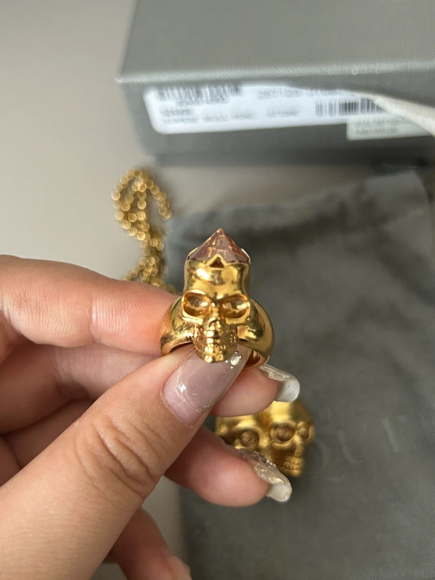 Alexander McQueen Alexander McQueen Skull Necklace & Ring Authentic Size ONE SIZE - 2 Thumbnail