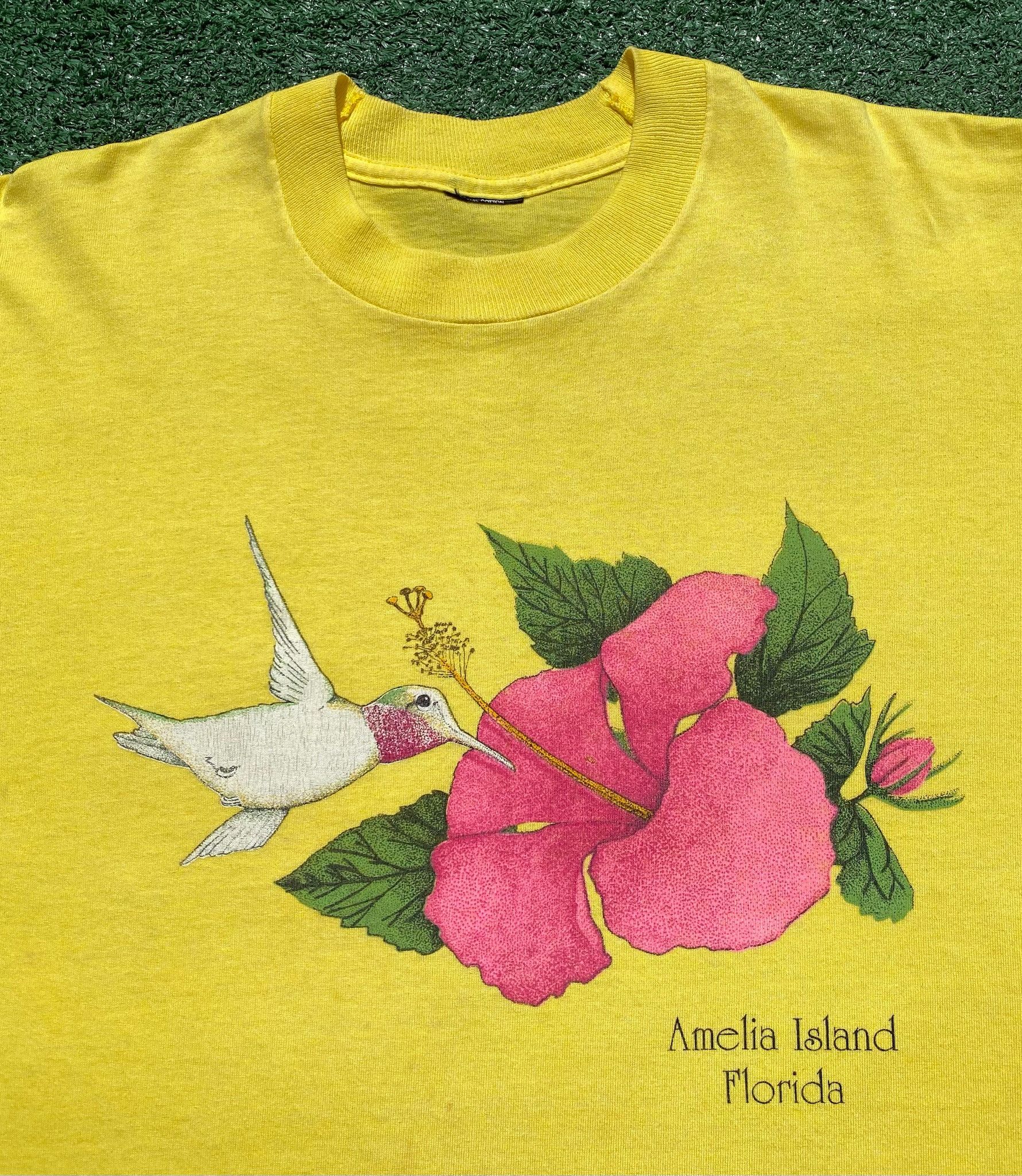 Vintage 90’s Amelia Island Hummingbird Single Stitch T-Shirt Large Size L / US 10 / IT 46 - 2 Thumbnail