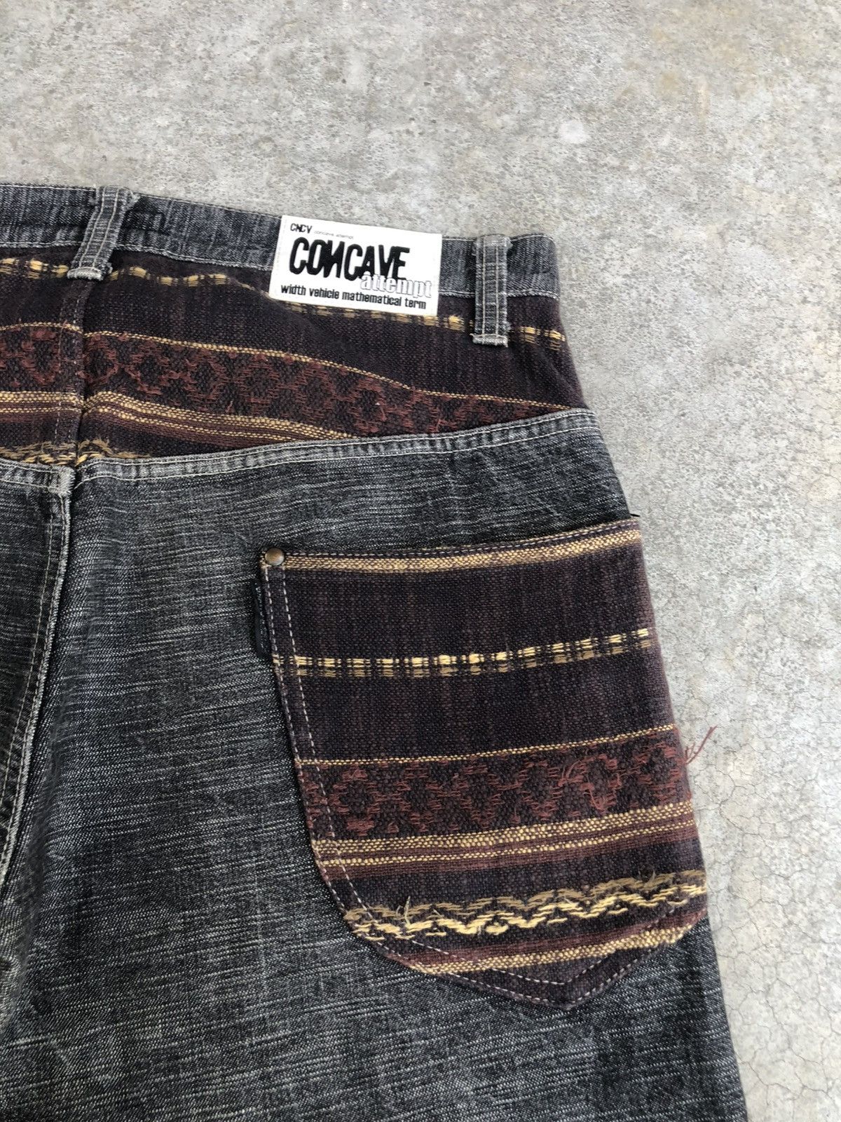 Japanese Brand Concave attempt Blanket Denim Distressed Jeans Size US 33 - 16 Thumbnail