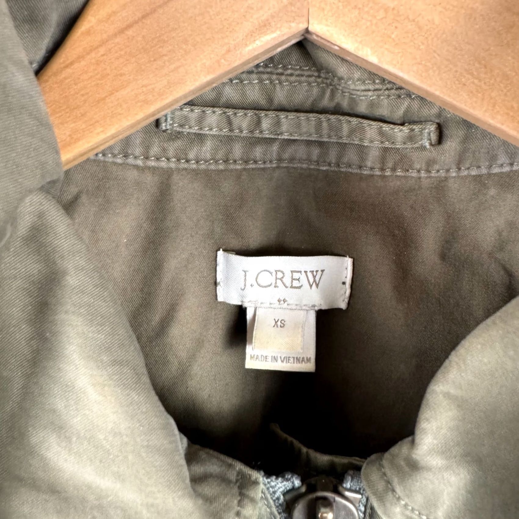 J.Crew J.CREW Jacket Women XS Military Hooded Green Canvas Fatigue Military Jacket Size XS / US 0-2 / IT 36-38 - 5 Thumbnail