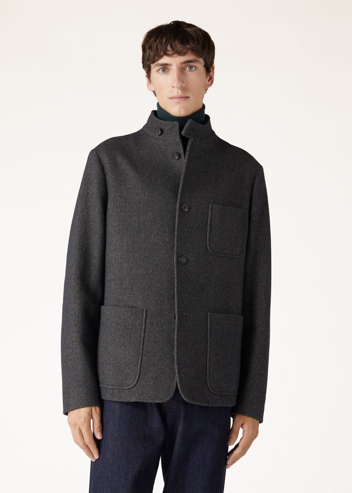 Loro Piana o1srvl11e0225 FAO0642 Toin Cotton Wool Jacket in Dark Grey Size US L / EU 52-54 / 3 - 7 Thumbnail