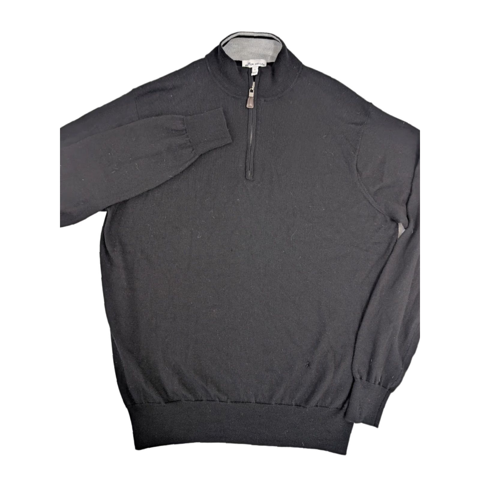 Peter Millar Peter Millar Sweater Black Crown Soft Merino-Silk Quarter Zip Mock Neck Long Sleeve 1/4 Zip Men L Reg Womens? Size US L / EU 52-54 / 3 - 1 Thumbnail