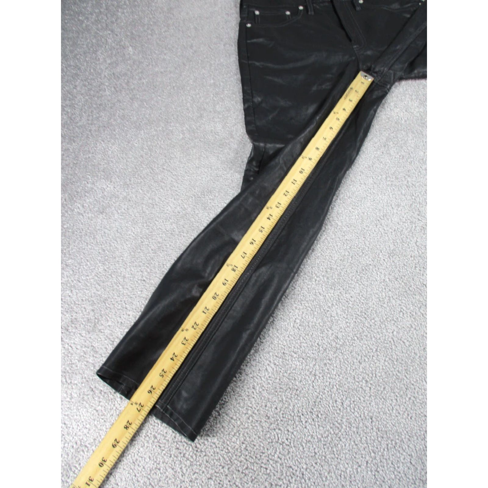 J.Crew J.CREW Pants Womens 27 Black Faux Leather Classic Straight NEW Dress Pants Women Size 27" / US 4 / IT 40 - 4 Thumbnail