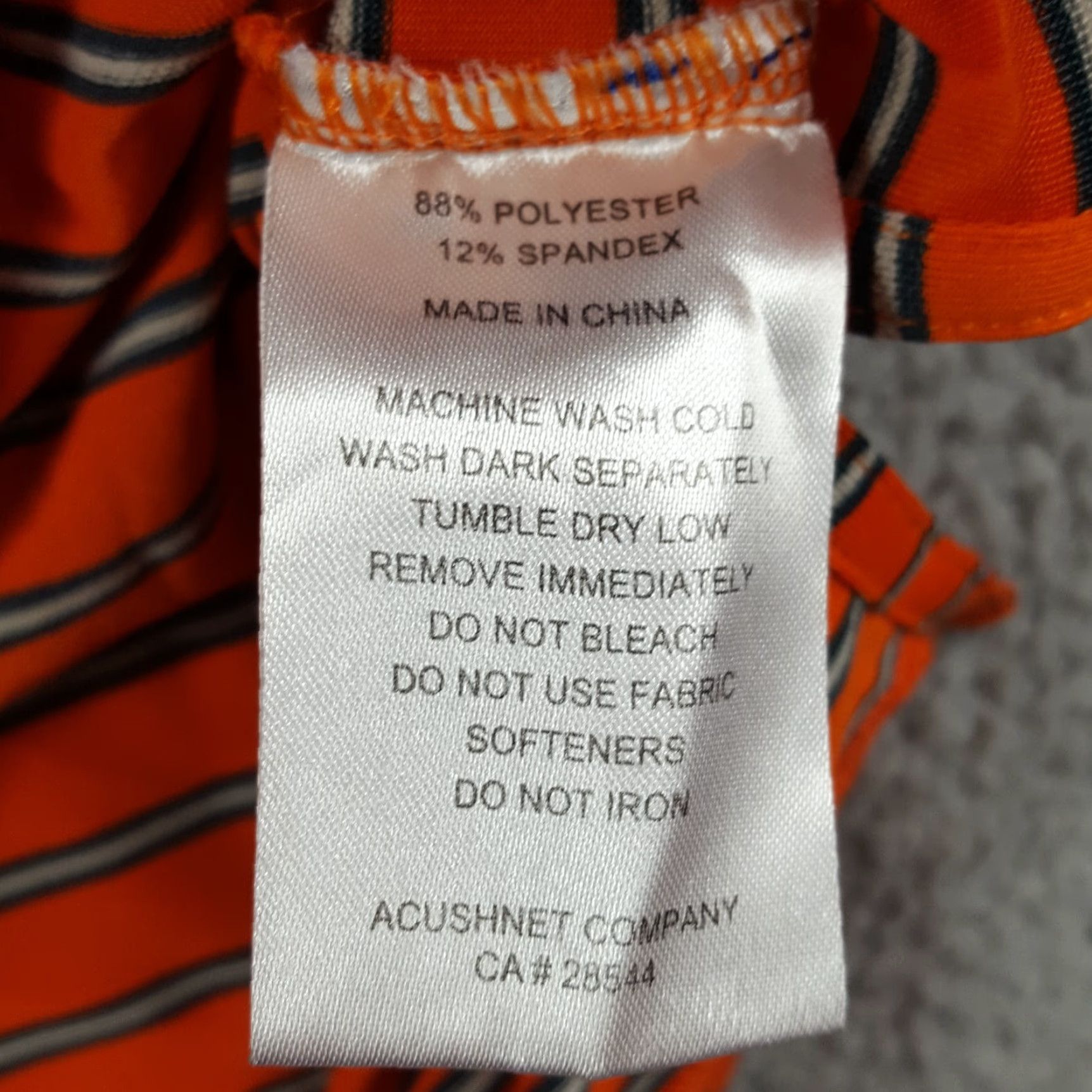 Footjoy VINTAGE FootJoy Polo Shirt Athletic Collar Striped Stretch Polyester size M Orange Men Polo Shirt Size US M / EU 48-50 / 2 - 8 Thumbnail