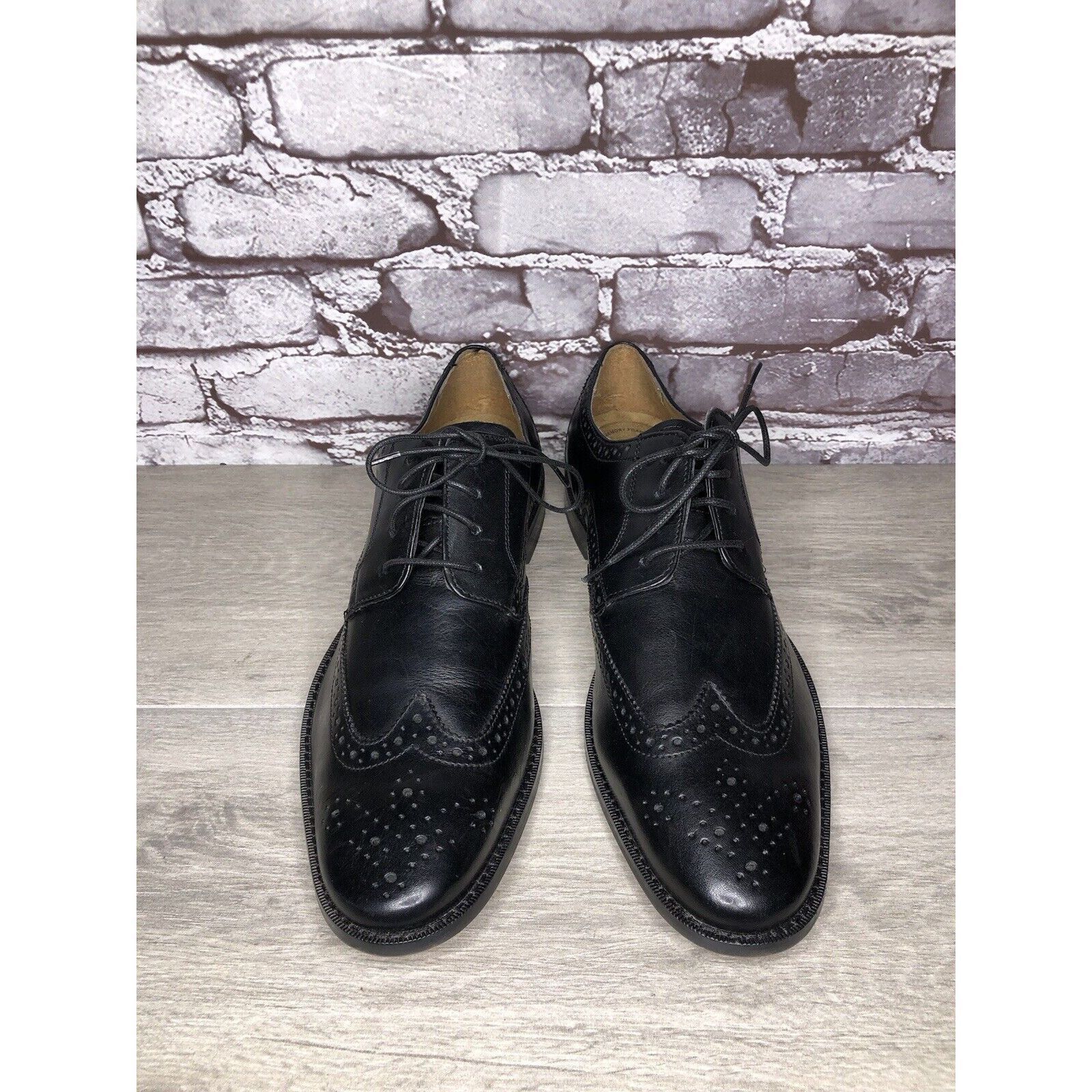 Florsheim Florsheim Black Leather Wingtip Lace Up Dress Shoes Men Sz 1 Size US 12 / EU 45 - 6 Thumbnail