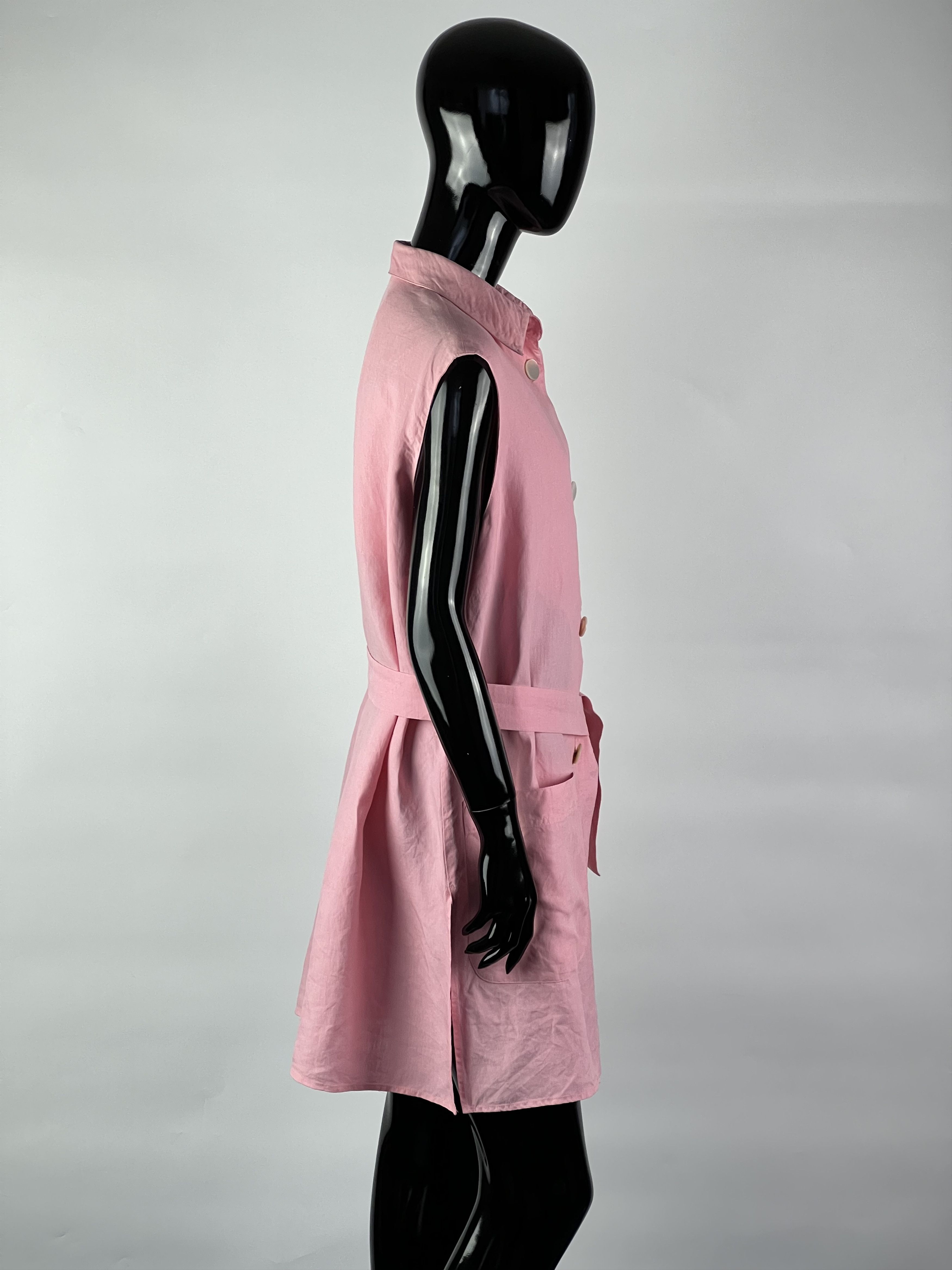 Max Mara Max Mara Pink Linen Belted Dress Size L Size L / US 10 / IT 46 - 2 Thumbnail