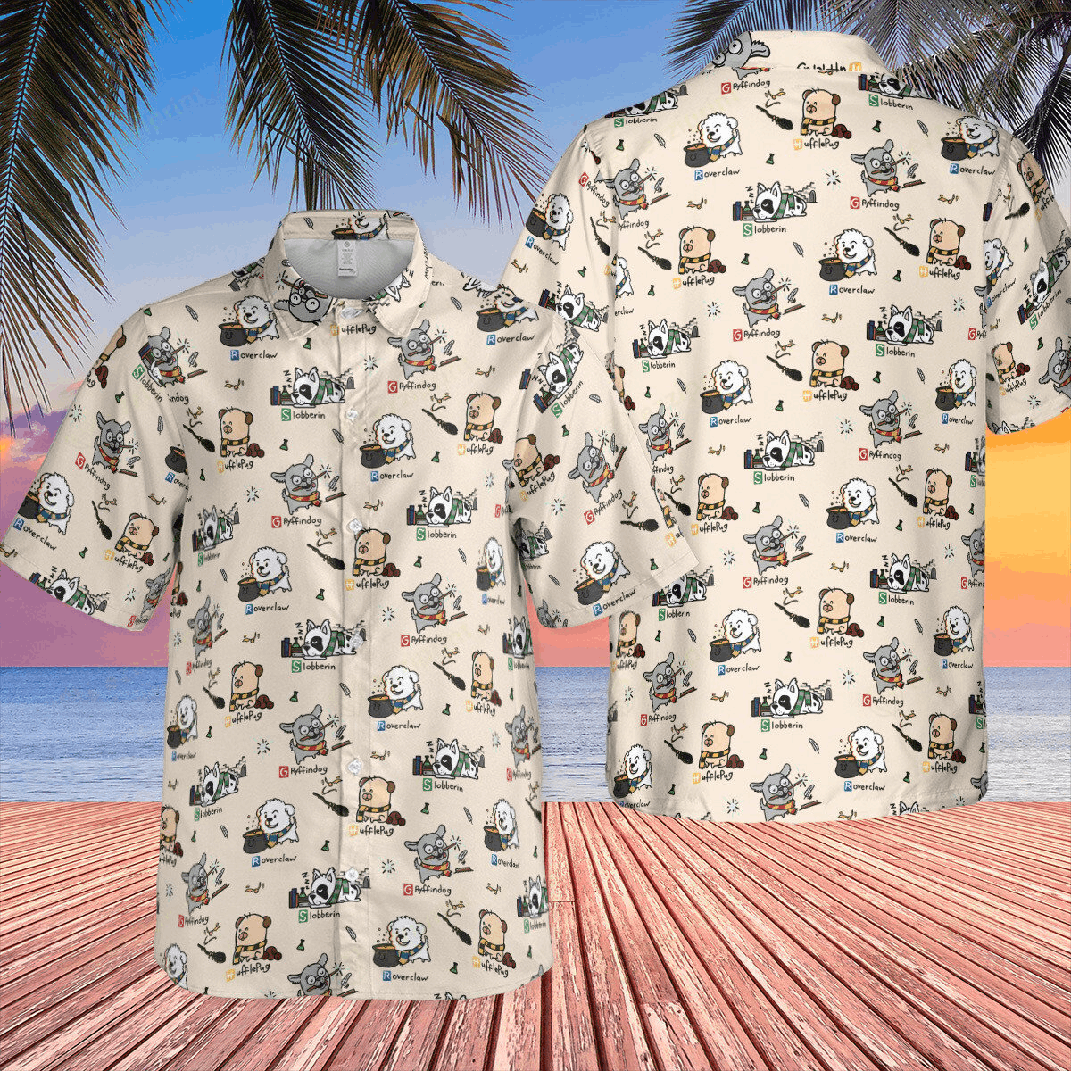 Designer Harry Potter Dog Funny Button Down Shirt Size US M / EU 48-50 / 2 - 4 Thumbnail