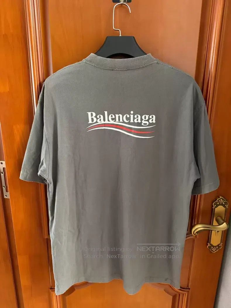 Balenciaga Balenciaga Smoke Gray Cola Destroyed Print Short Sleeve T- Size US XS / EU 42 / 0 - 2 Thumbnail