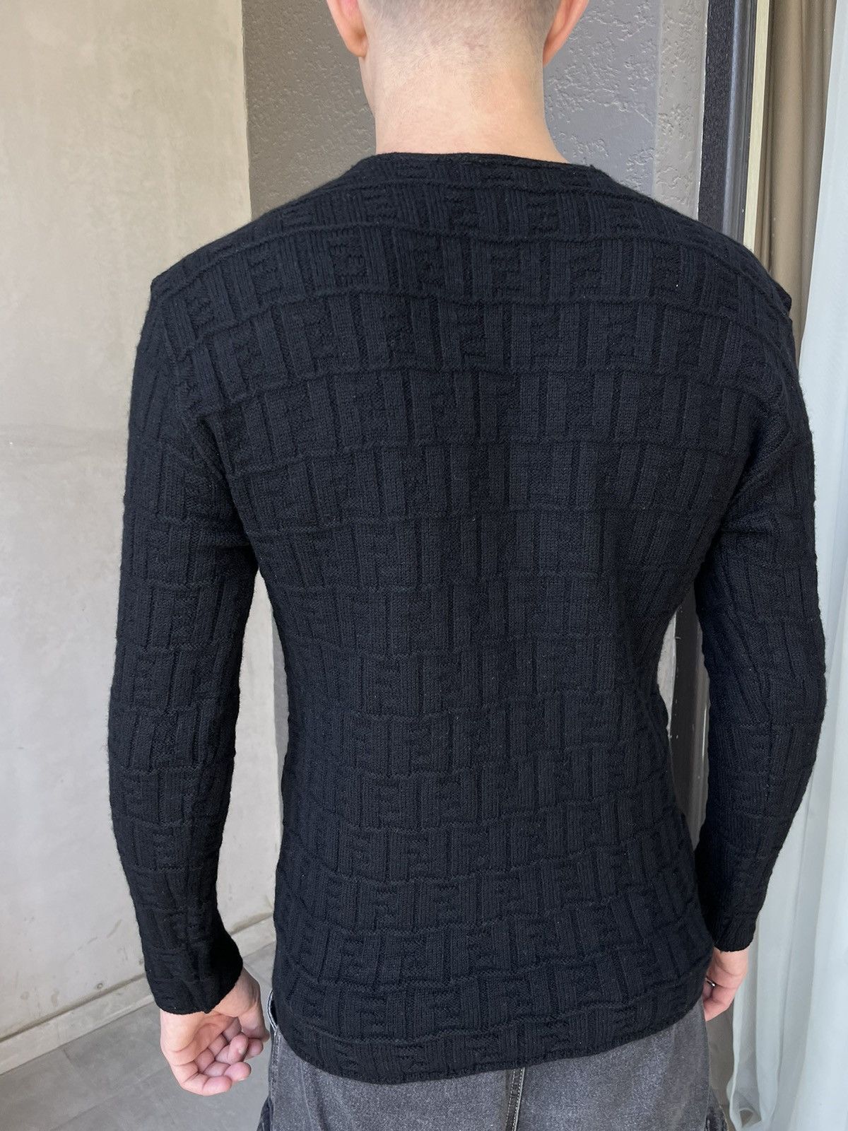 Fendi × Vintage VINTAGE FENDI MONOGRAM 100% WOOL SWEATER Size US L / EU 52-54 / 3 - 2 Thumbnail