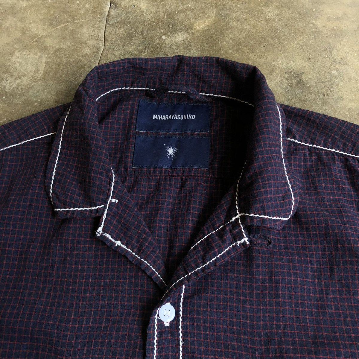 Maison MIHARA YASUHIRO 🇯🇵 Miharayasuhiro Japan Contrast Stitch Plaid Shirt Size US M / EU 48-50 / 2 - 9 Thumbnail
