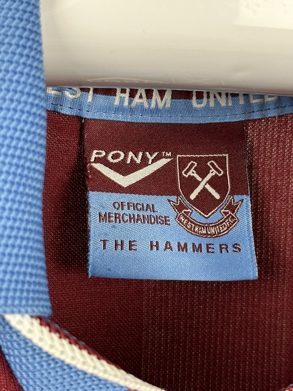 PONY × Vintage WEST HAM UNITED 1997 / 1998 HOME FOOTBAL SOCCER JERSEY PONY Size US L / EU 52-54 / 3 - 7 Thumbnail