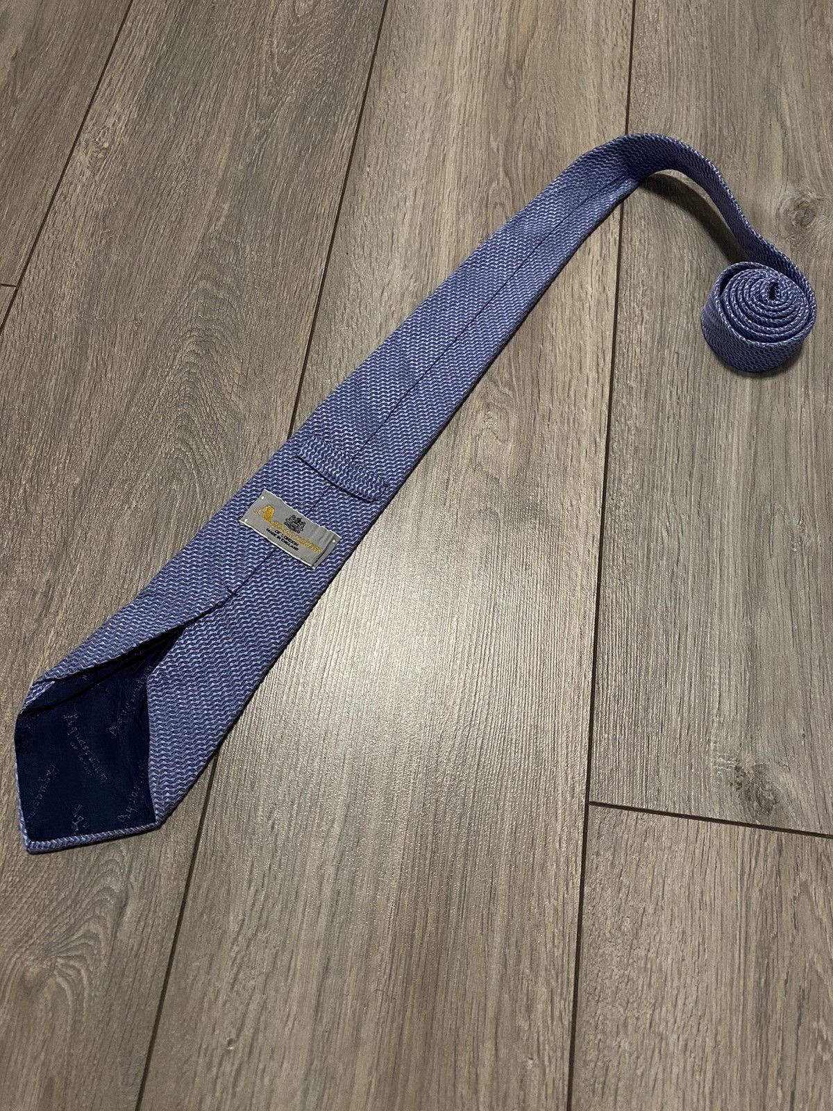 Aquascutum 🌊 Vintage Aquascutum Tie Silk England Designer Wave Pattern Size ONE SIZE - 2 Thumbnail