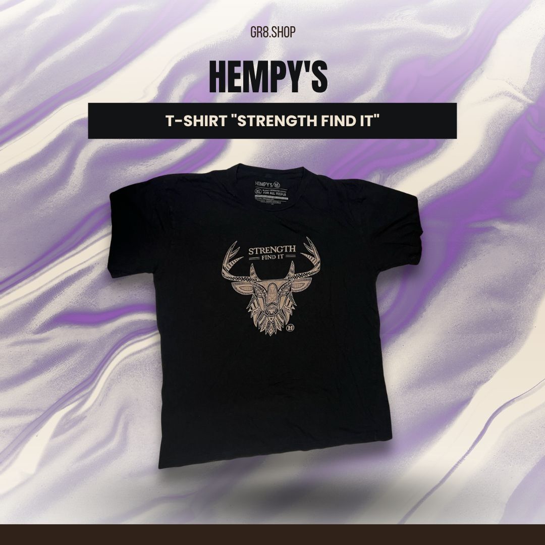 Other Hempys Black XL T-Shirt "Strength Find It" Design 100% Organ Size US XL / EU 56 / 4 - 1 Thumbnail