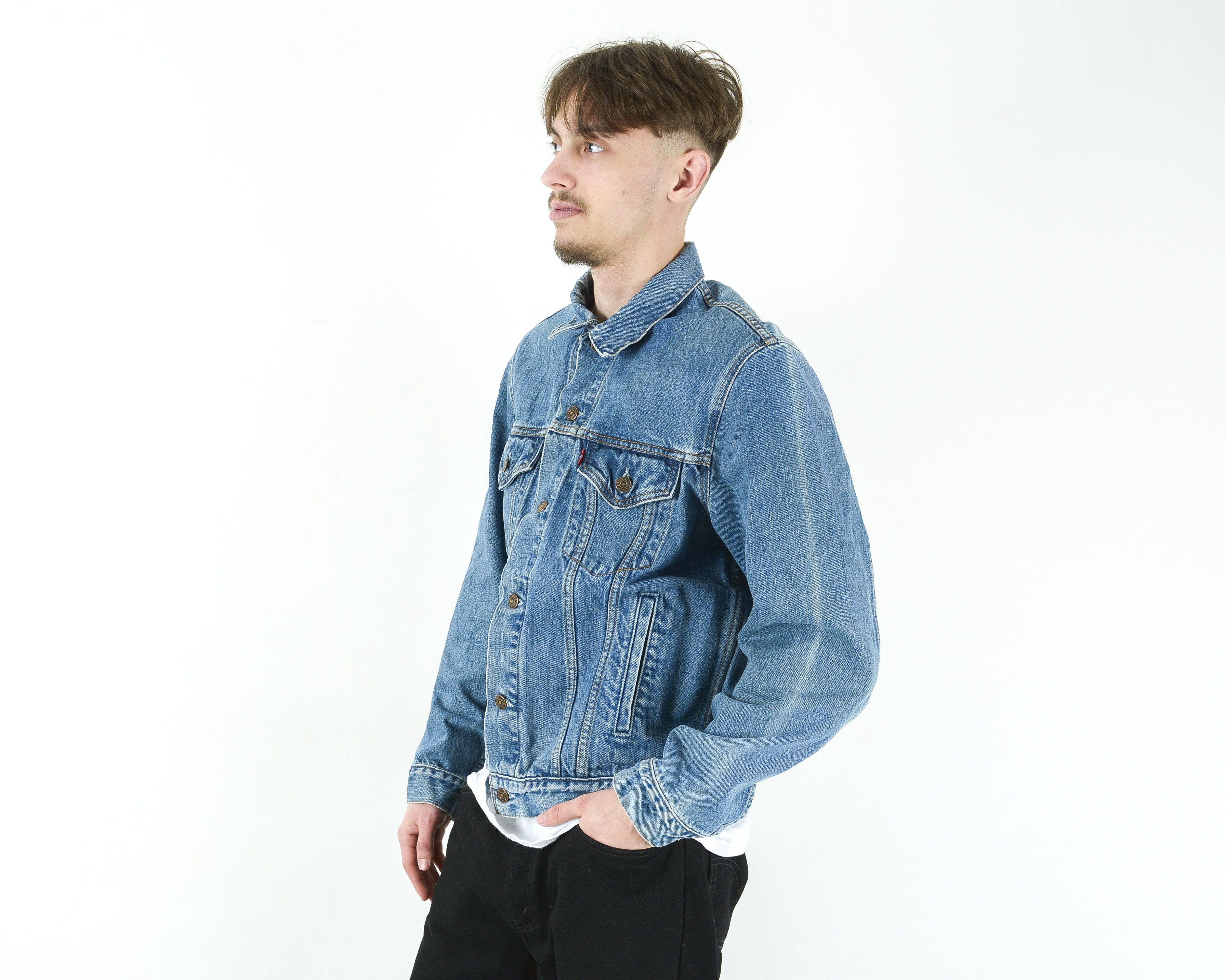 Levi's Denim Jacket Jean Trucker Retro Cowboy coat western Size US M / EU 48-50 / 2 - 3 Thumbnail