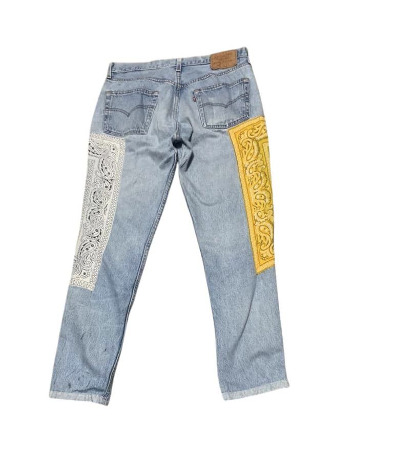 Levi's Vintage Levis 501 Straight Patchwork Jeans Size US 34 / EU 50 - 3 Thumbnail