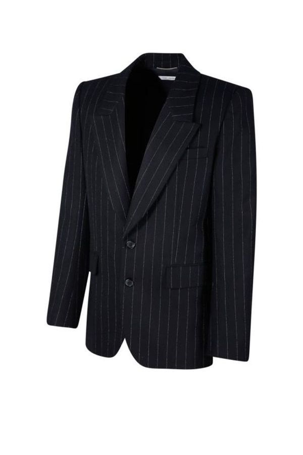 Saint Laurent Paris o1bcso1str0924 Veste Boutons Col Jacket in Black Size US XL / EU 56 / 4 - 2 Thumbnail