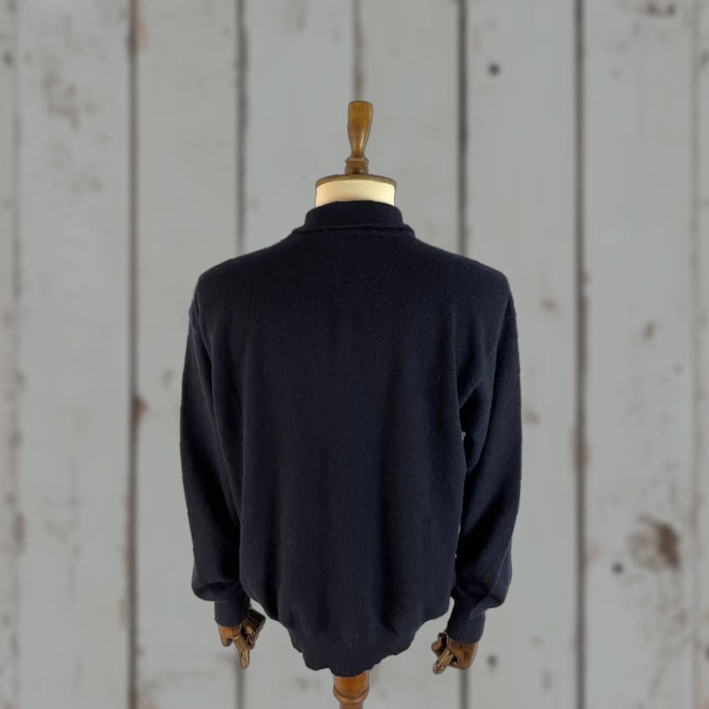 Loro Piana Loro Piana Mens Knit Sweater XL Blue Cashmere Long Sleeve Collared Pullover Knit, Regular Fit, Button Accent, Solid, Casual Size US XL / EU 56 / 4 - 1 Thumbnail
