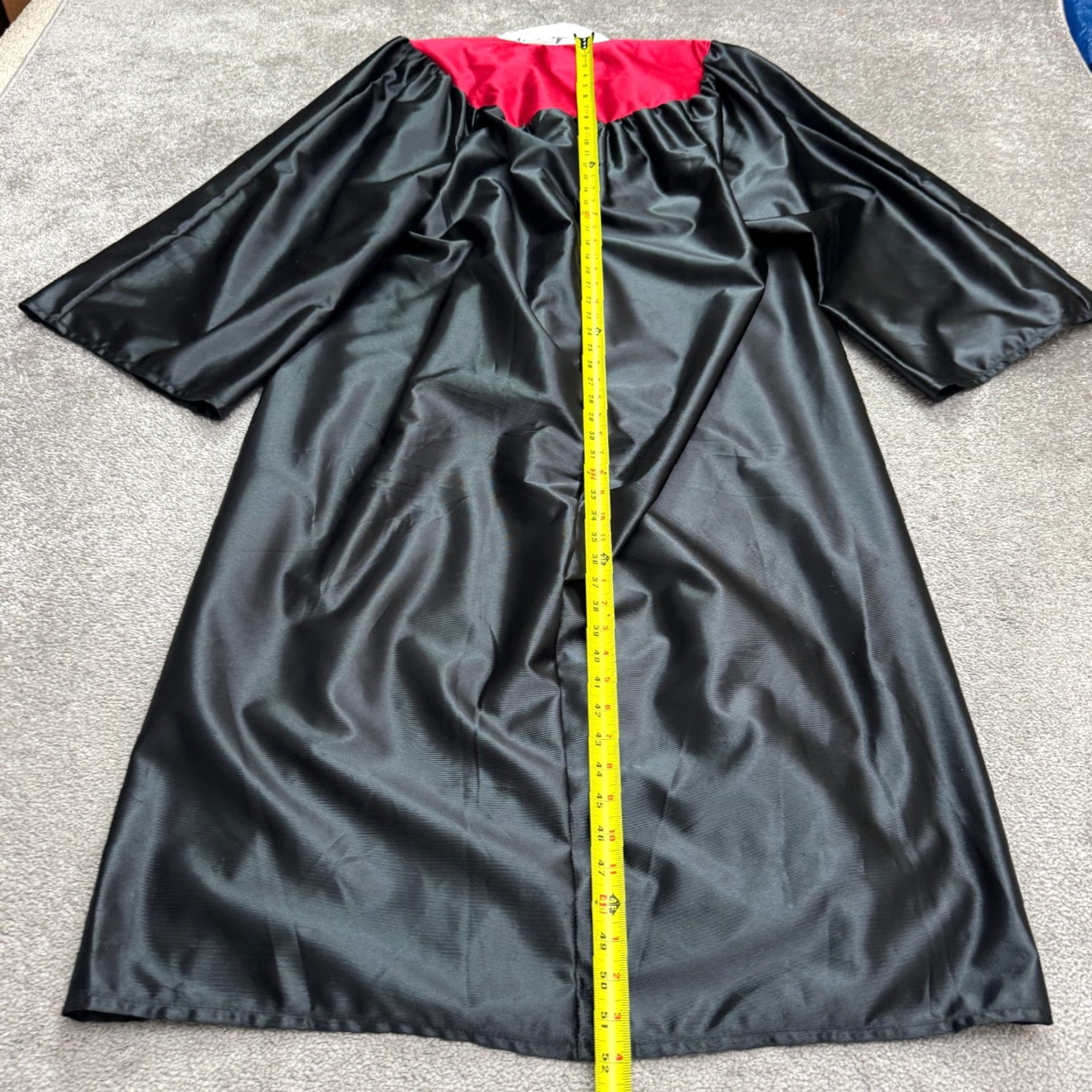 Vintage VINTAGE Graduation Satin Robe Gown Unisex Adult Black Red 5'9-5'11 Ceremony Formal Size ONE SIZE - 6 Thumbnail