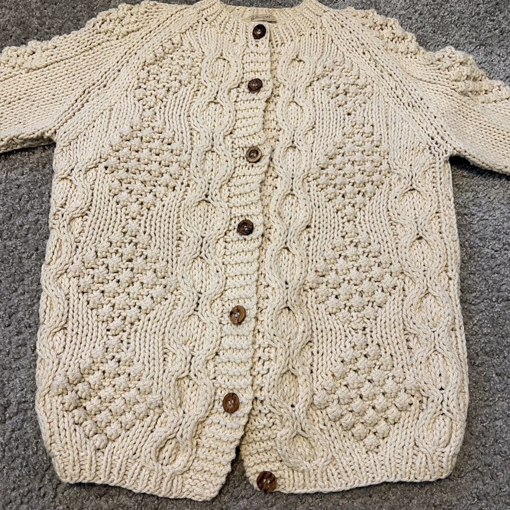 Vintage VINTAGE Stewart’s Baltimore Cream White Knit Cardigan Wool Pullover Unisex Adults S 1950s Italy Mens Womens Boys Girls Size S / US 4 / IT 40 - 4 Thumbnail
