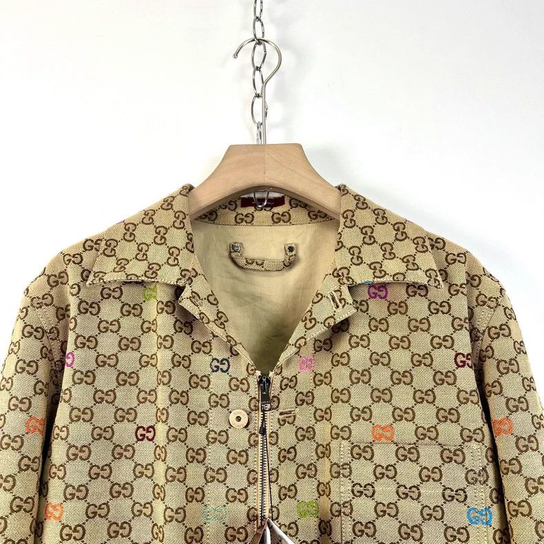 Gucci Gucci Khaki brown double G full-print jacket Size US S / EU 44-46 / 1 - 3 Thumbnail