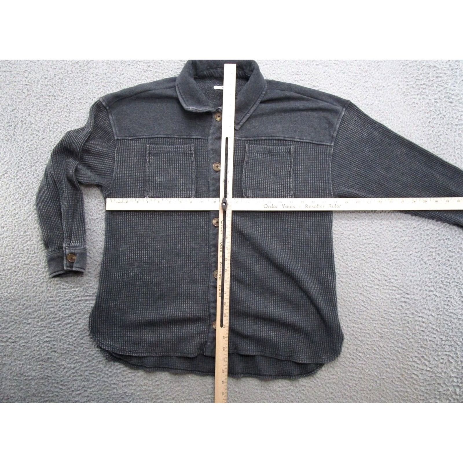 Vintage Maurices Women's Thermal Waffle Knit Button-Up Collared Sweatshirt Shirt Size S Gray Size S / US 4 / IT 40 - 4 Thumbnail