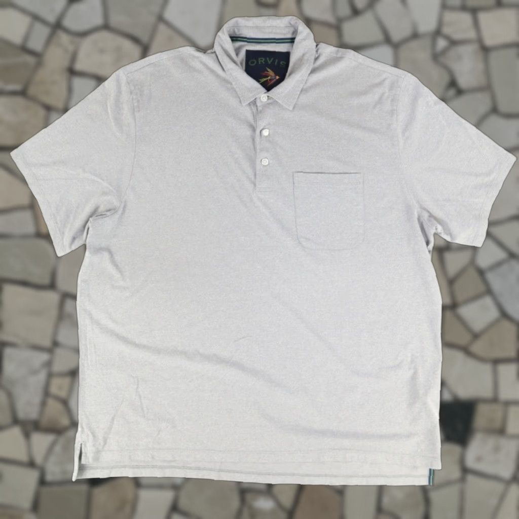 Orvis VINTAGE Orvis Drytex Pima Cotton Blend Solid Polo Shirt Gray Men's 2XL Size US XXL / EU 58 / 5 - 1 Thumbnail