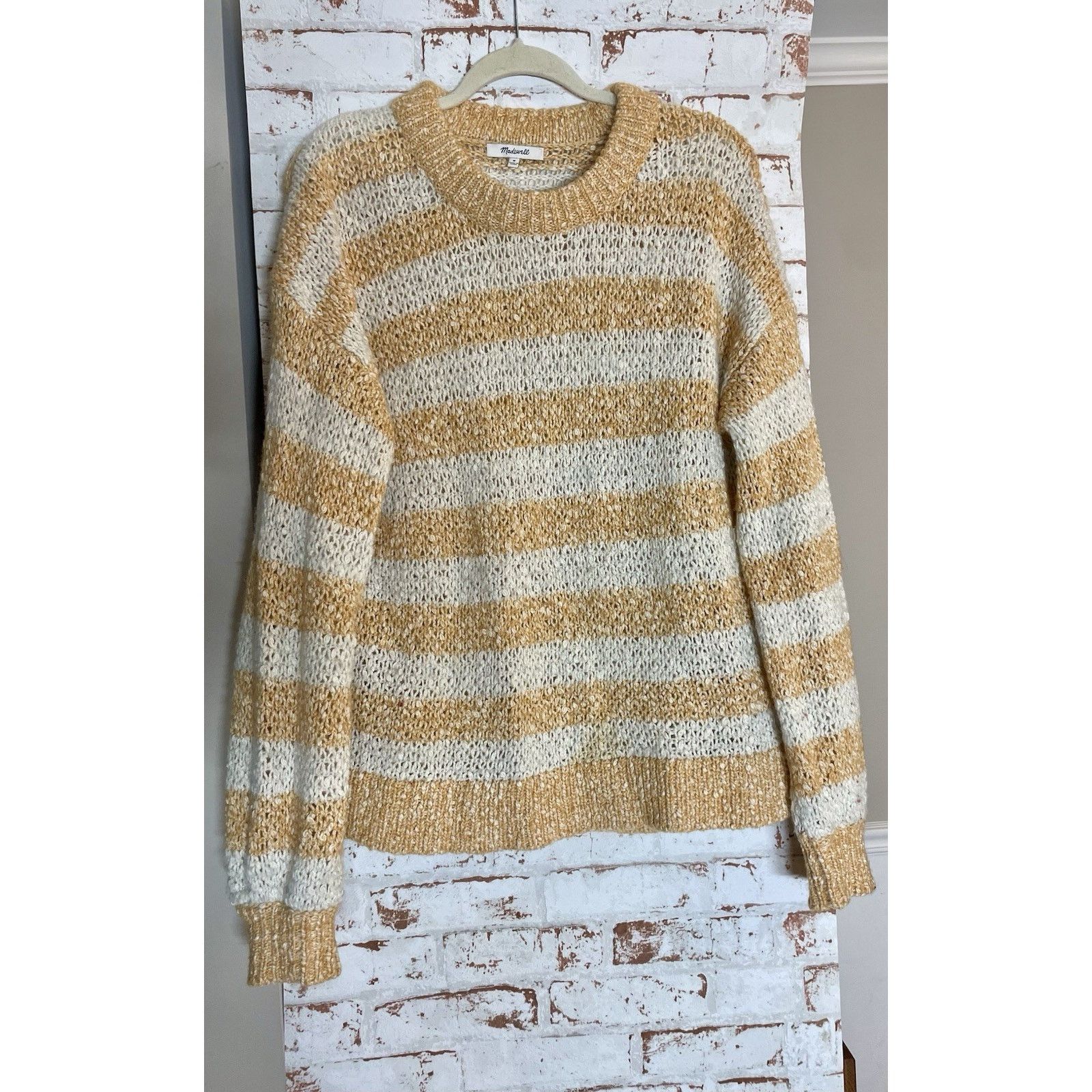 Madewell Madewell Baez Sweater Striped Wool Blend Open Pullover S Size S / US 4 / IT 40 - 1 Thumbnail