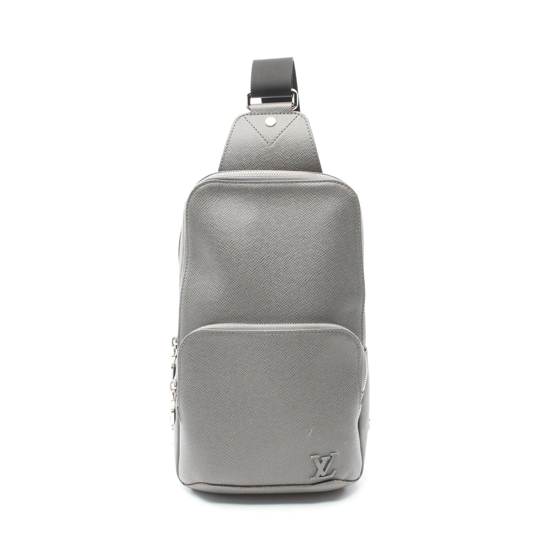 Louis Vuitton Avenue Sling Bag Taiga Body Leather Gray