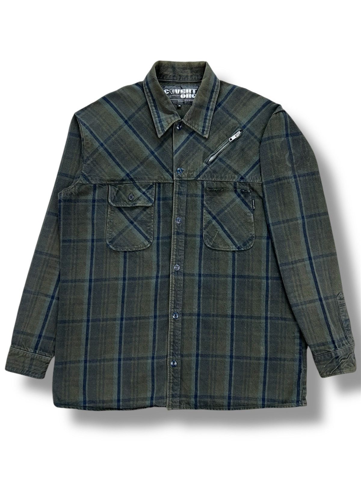 Japanese Brand Covert Org by Fuudobrain Anarchy Plaid Button Ups Shirt Size US M / EU 48-50 / 2 - 3 Thumbnail