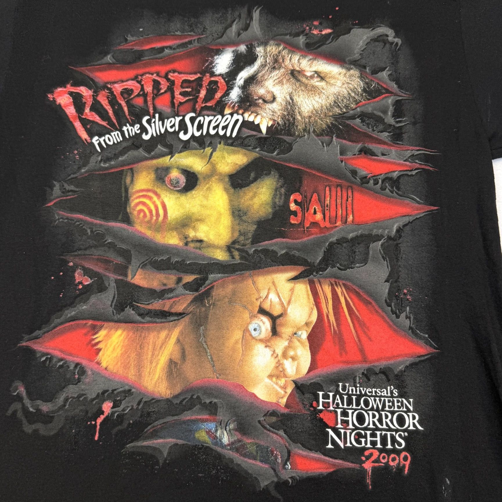 Vintage VINTAGE Universal Studios Shirt Mens Medium Halloween Horror Nights 2009 Chucky Saw Size US M / EU 48-50 / 2 - 3 Thumbnail