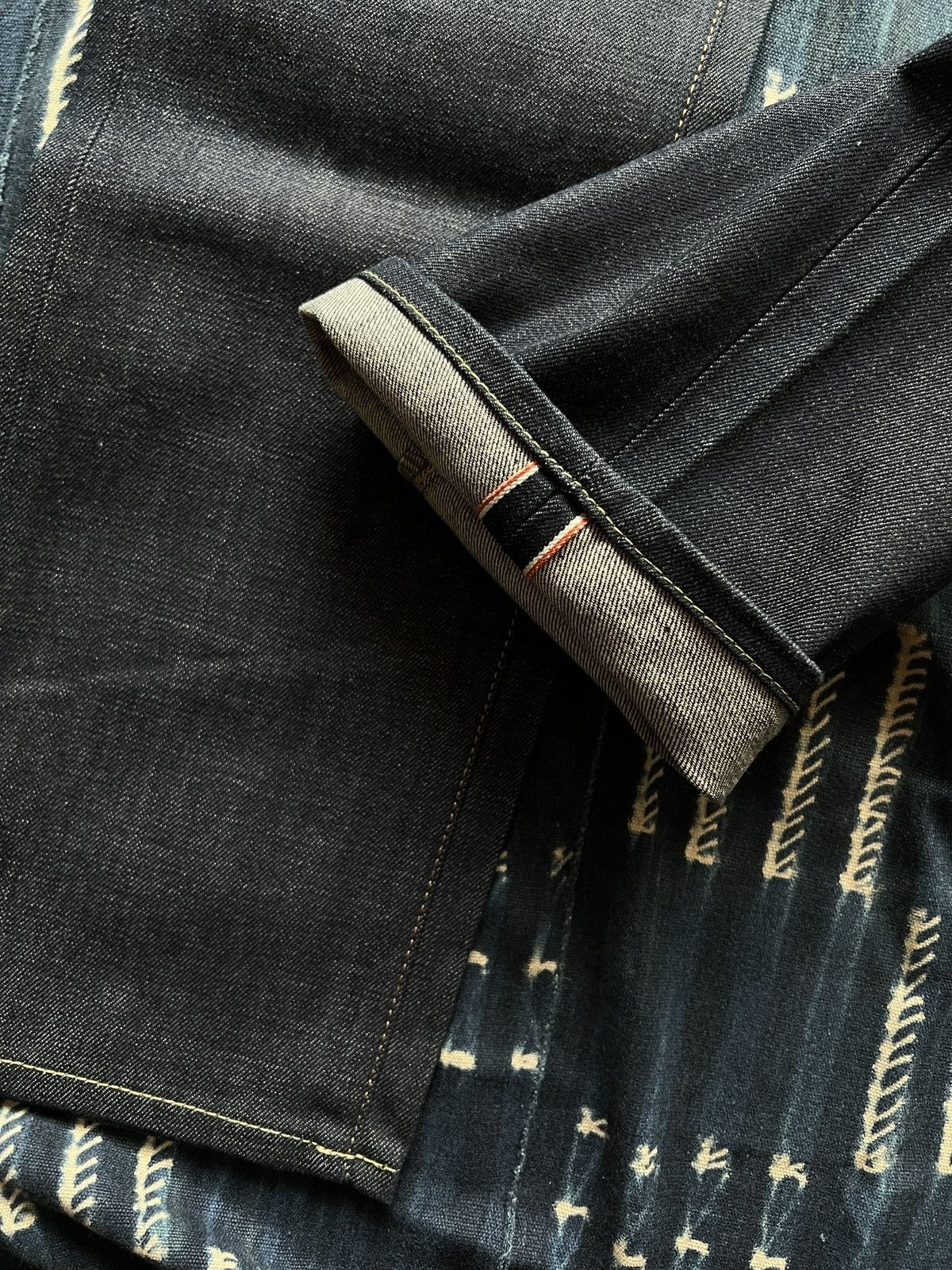 Japanese Brand Rigid Orange Selvedge Denim Jeans Size US 33 - 2 Thumbnail