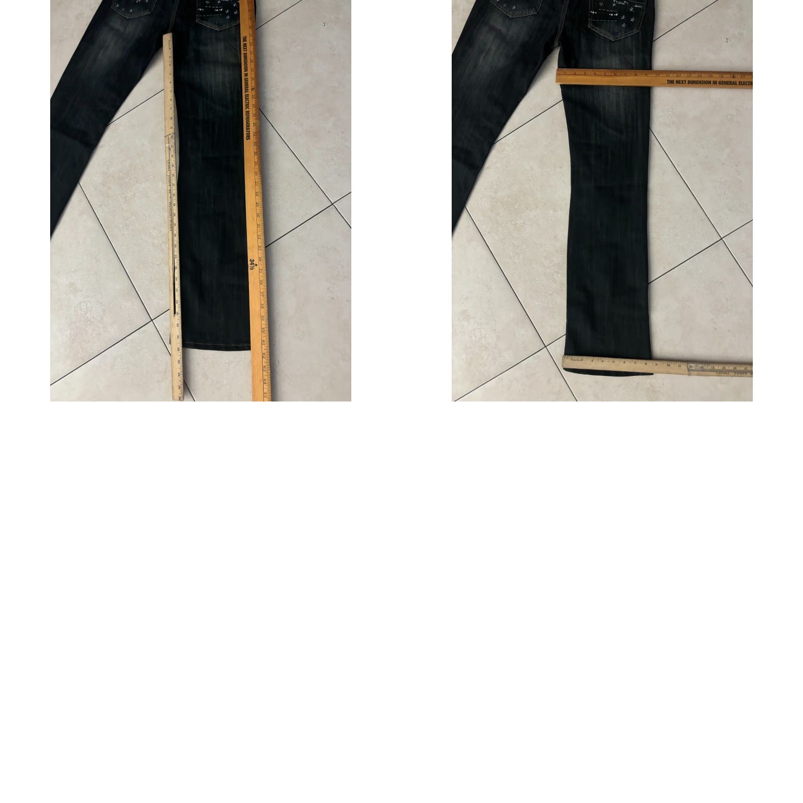 Vintage Platinum Plush Jeans Bootcut Stars NWT Size 7 Black Denim 28in Waist Regular Women's jeans bootcut Star pattern NWT Size 28" / US 6 / IT 42 - 8 Thumbnail